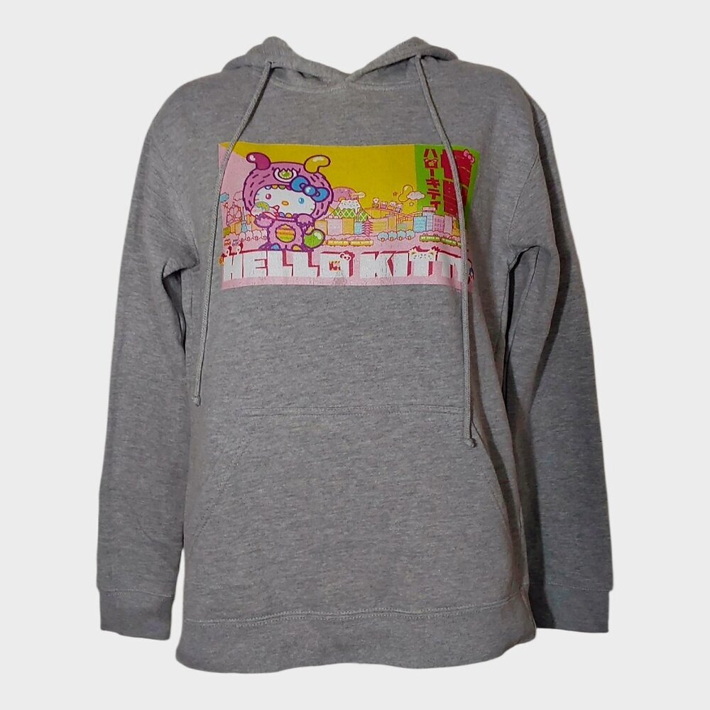 Hello Kitty Sweet Kaiju Monster Women's Grey Graphic Fleece Hoodie - Small